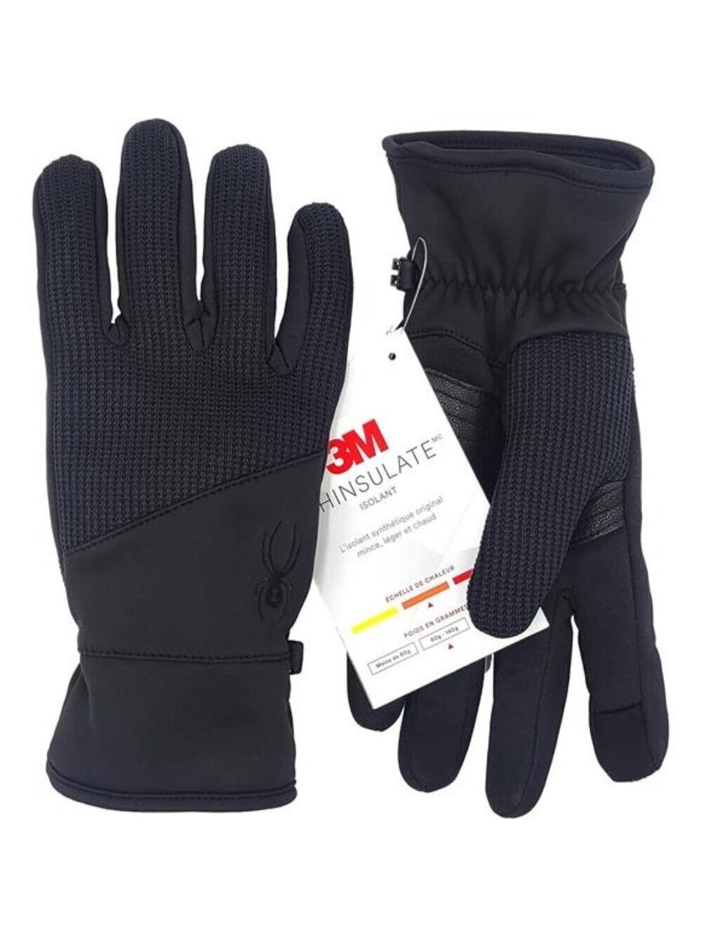 Touchscreen Winter Gloves Thinsulate Stretch Knit Leather Palm Warm Unisex